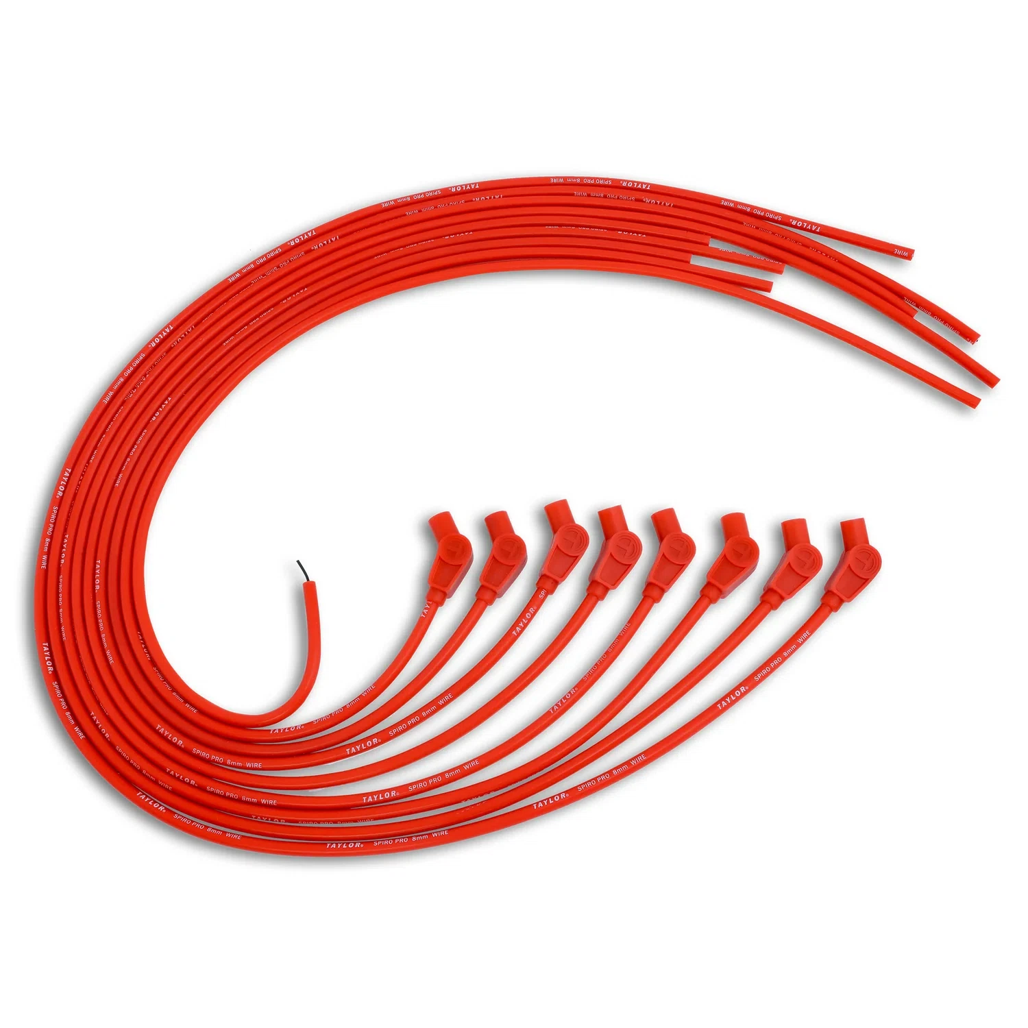 Spark Plug Wire Set Universal 8mm Silicone Spiro Pro 135_ 350 ohm_ft Red 73253